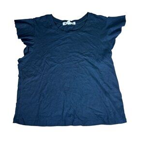 AMO Black Flutter Sleeve Tshirt Womens Size S